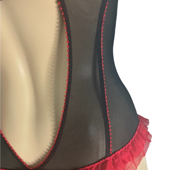 H&M sexy red/black teddy lingerie one piece body suit size small corset - Picture 8 of 8